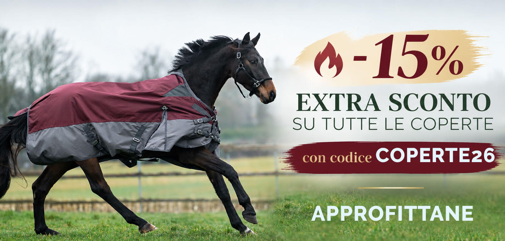 🐴 Arriva il freddo, approfitta del -15% EXTRA, sulle coperte e non solo